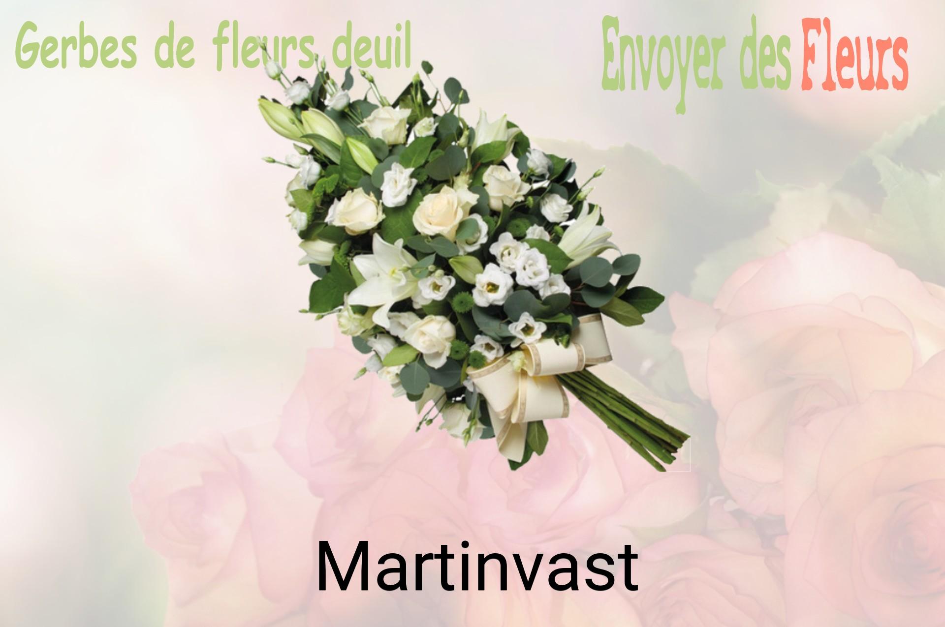 Gerbe de fleurs de deuil livrée à Martinvast